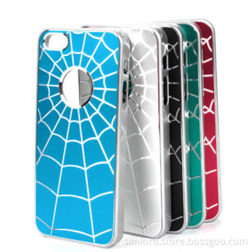 Spider Web Design Aluminium Alloy Case for iPhone with Logo Hole